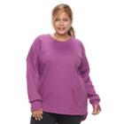 Plus Size Tek Gear&reg; Fleece Crew Sweatshirt, Women's, Size: 1xl, Med Purple