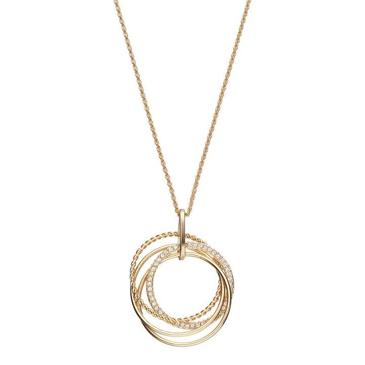 Long Multi Circle Pendant Necklace, Women's, Lt Yellow