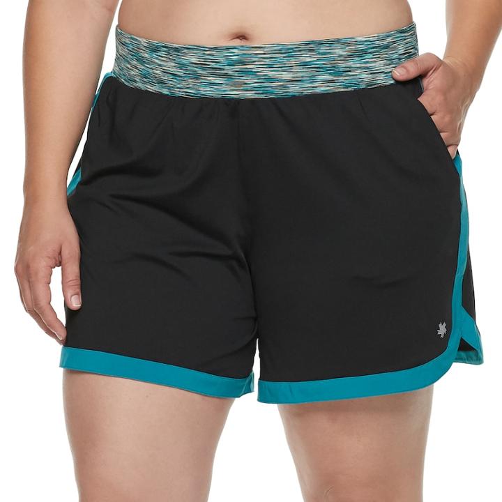 Plus Size Tek Gear® Mixed Media Short, Women's, Size: 2xl, Black