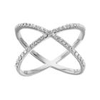 Brilliance X Ring With Swarovski Crystals, Women's, Size: 7, Grey