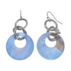 Blue Circle Nickel Free Drop Earrings, Women's