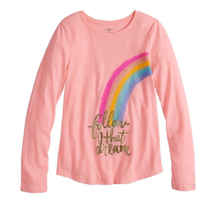 Girls 7-16 & Plus Size So&reg; Long Sleeve Graphic Tee, Size: 12, Brt Pink