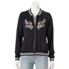 Juniors' About A Girl Floral Bomber Jacket, Size: Small, Oxford