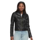 Women's Levi's Faux-leather Moto Jacket, Size: Medium, Black