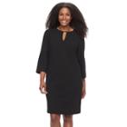 Plus Size Suite 7 Crepe Keyhole Scuba Shift Dress, Women's, Size: 20 W, Black
