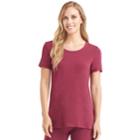 Plus Size Cuddl Duds Softwear Short Sleeve Tee, Women's, Size: 1xl, Dark Red