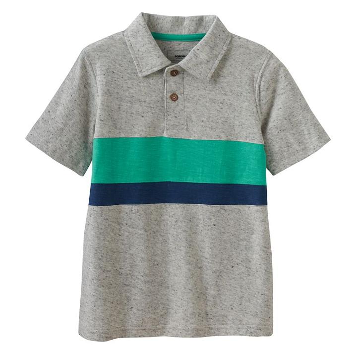 Boys 4-7x Sonoma Goods For Life&trade; Striped Polo, Boy's, Size: 7, Light Grey