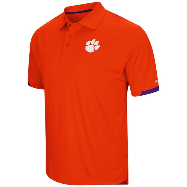 Men's Colosseum Clemson Tigers Loft Polo, Size: Medium, Drk Orange