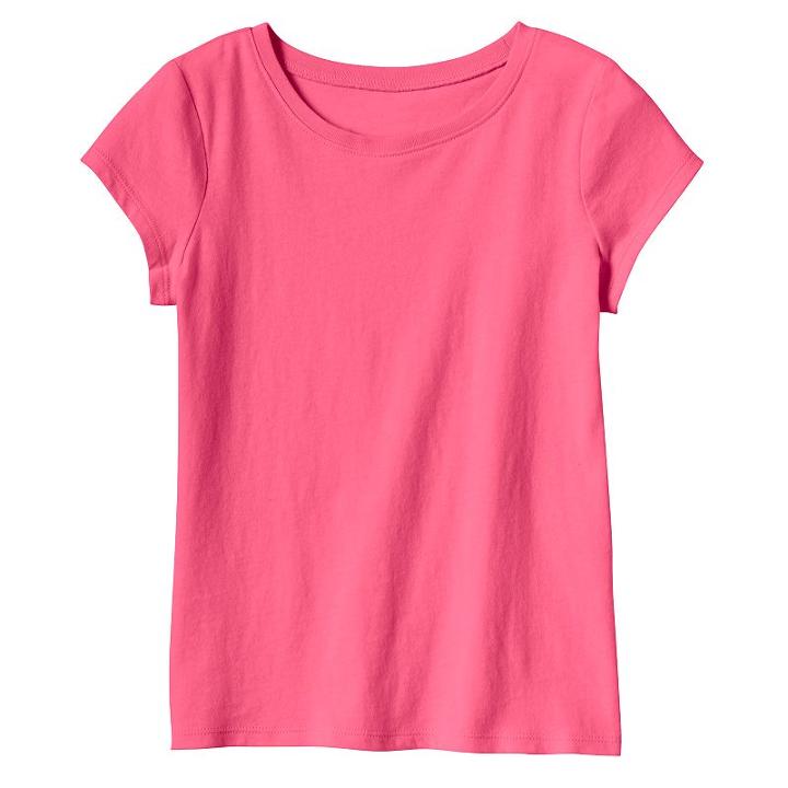 Girls 4-10 Jumping Beans&reg; Basic Short Sleeve Solid Tee, Girl's, Size: 7, Med Pink