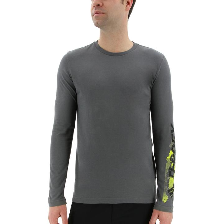 Men's Adidas Outdoor Climaliteterrex Logo Performance Tee, Size: Small, Grey
