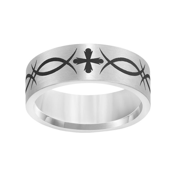 Cherish Always Cobalt Tribal And Cross Band - Men, Size: 9, Grey