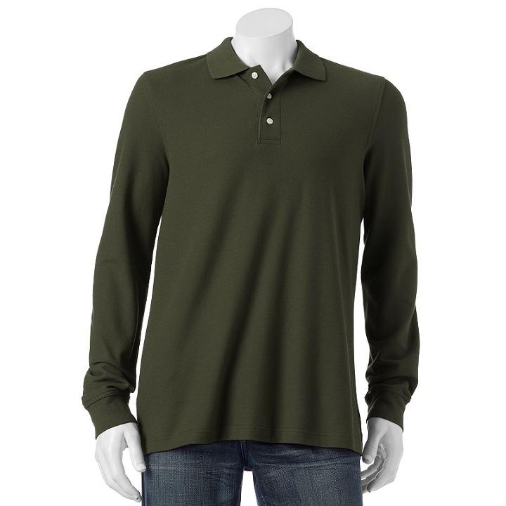Big & Tall Croft & Barrow&reg; Classic-fit Easy-care Polo Pique Polo, Men's, Size: L Tall, Green