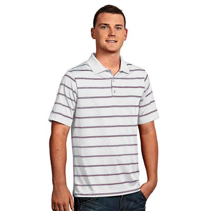 Men's Antigua Striped Performance Golf Polo, Size: Xxl, White Oth