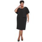Plus Size Maya Brooke Beaded Dress & Jacket Set, Women's, Size: 18 W, Black