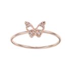 Lc Lauren Conrad Simulated Crystal Butterfly Ring, Women's, Size: 7, Light Pink