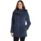 Women's Fleet Street Hooded Quilted Faux-suede Jacket, Size: Xl, Ink