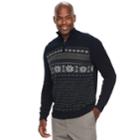 Men's Croft & Barrow&reg; Classic-fit Holiday Fairisle Quarter-zip Sweater, Size: Large, Blue (navy)