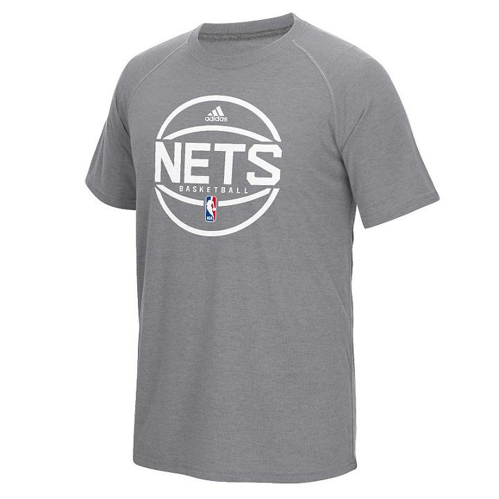 Men's Adidas Brooklyn Nets Pre-game Ball Tee, Size: Xxl, Med Grey