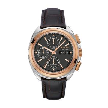Bulova Men's Accu Swiss Automatic Leather Watch - 65b167, Brown