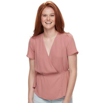 Juniors' Lily Rose Wrap Top, Teens, Size: Small, Pink Other