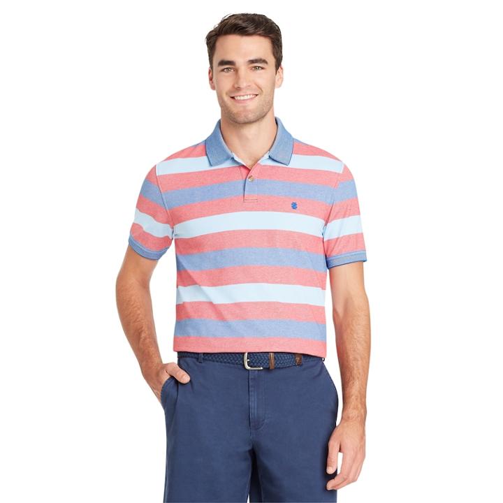Men's Izod Sportflex Classic-fit Striped Stretch Performance Polo, Size: Xxl, Brt Red