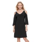 Women's Msk Embellished Cold-shoulder Shift Dress, Size: Xl, Black