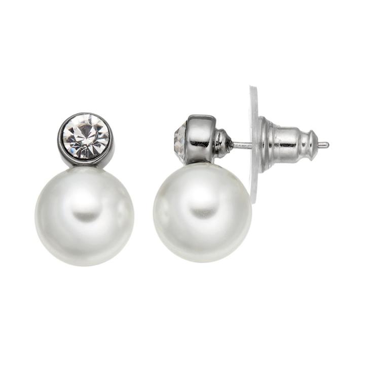 Simply Vera Vera Wang Simulated Pearl Nickel Free Drop Earrings, Women's