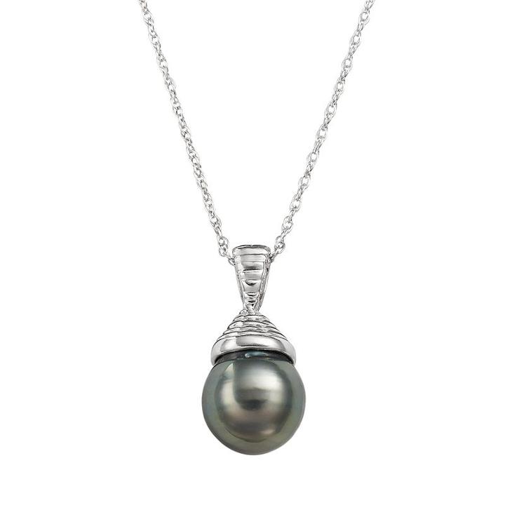 Sterling Silver Tahitian Cultured Pearl Pendant, Women's, Black