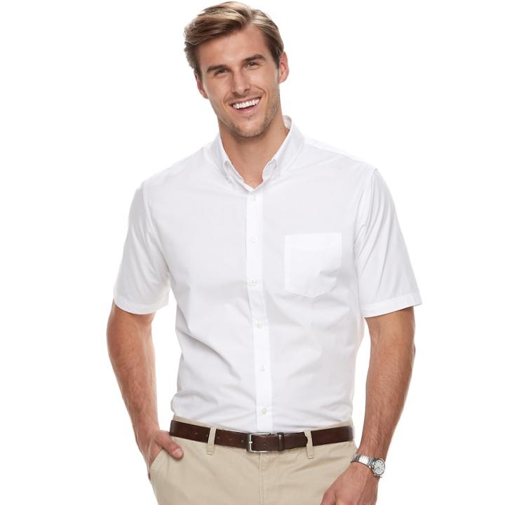 Big & Tall Croft & Barrow&reg; Regular-fit Solid Easy-care Button-down Shirt, Men's, Size: 3xl Tall, White