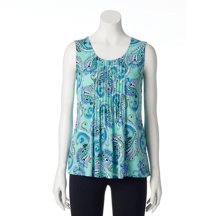 Women's Croft & Barrow Scoopneck Tank, Size: Small, Brt Green