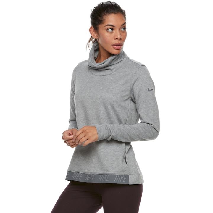 Women's Nike Dry Training Cowl Neck Top, Size: Small, Grey Other
