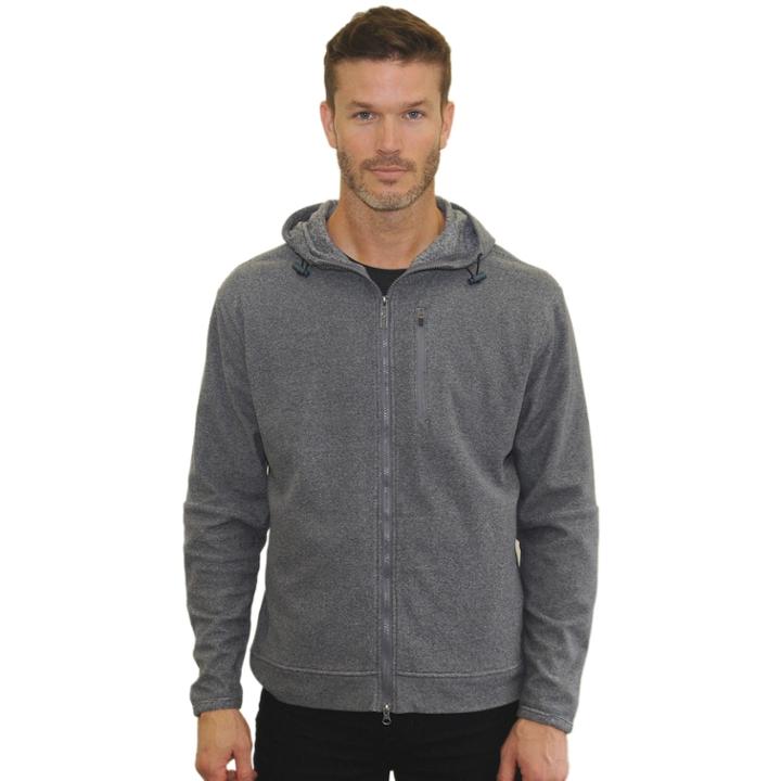 Men's Mountain And Isles Heathered Stretch Fleece Zip-up Hoodie, Size: Medium, Blue (navy)