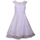 Girls 7-16 Bonnie Jean Sequin Embroidered Panel Dress, Size: 7, White