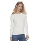 Women's Croft & Barrow&reg; Crewneck Tee, Size: Medium, Light Grey