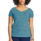 Plus Size Chaps V-neck Jersey Tee, Women's, Size: 1xl, Blue (navy)