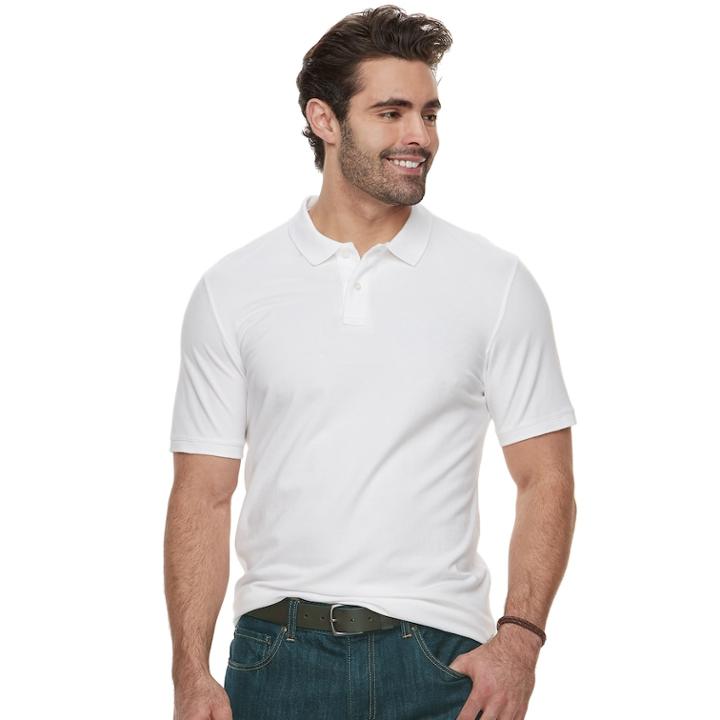 Big & Tall Sonoma Goods For Life&trade; Flexwear Modern-fit Stretch Pique Polo, Men's, Size: 2xb, White