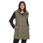 Women's Apt. 9&reg; Hooded Faux-leather Jacket, Size: Xl, Green