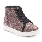 So&reg; Girls' Glitter High-top Sneakers, Size: 5, Brt Pink