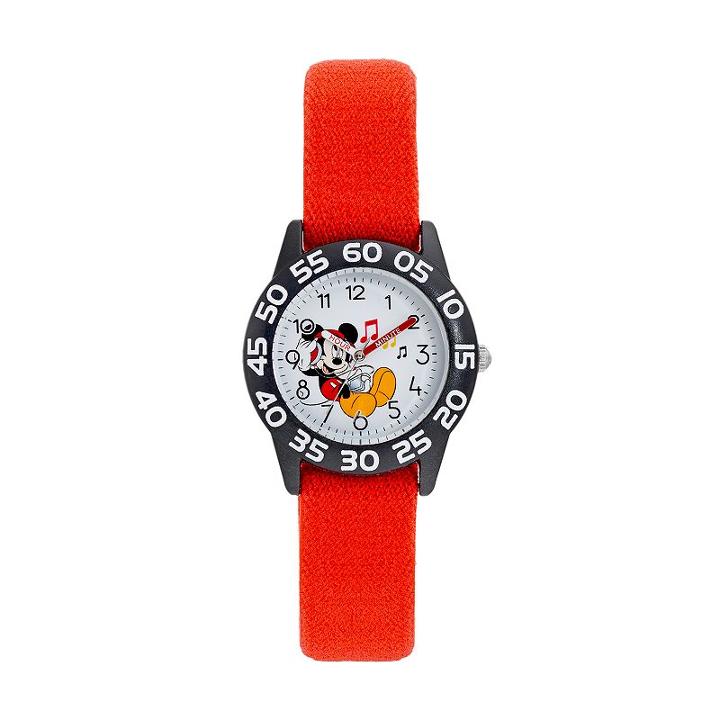 Disney's Mickey Mouse Boys' Time Teacher Watch, Boy's, Red