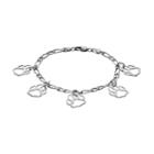 Steel City Stainless Steel Paw Print Charm Bracelet, Women's, Size: 7.5, Grey
