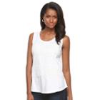 Women's Croft & Barrow&reg; Embroidered Tank, Size: Small, White