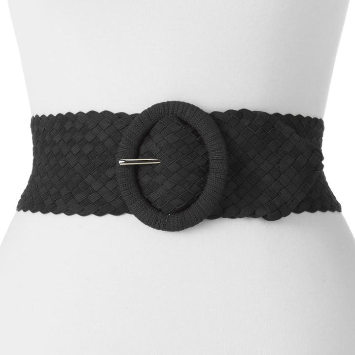Women's Apt. 9&reg; Basket Weave Stretch Belt, Size: S-m, Black