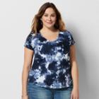 Plus Size Sonoma Goods For Life&trade; Embroidered Tie-dye Tee, Women's, Size: 3xl, Dark Blue