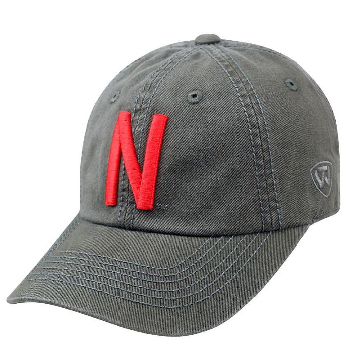 Adult Top Of The World Nebraska Cornhuskers Crew Baseball Cap, Men's, Grey (charcoal)