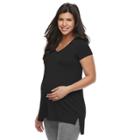 Maternity A:glow Graphic Tunic Tee, Women's, Size: Xs-mat, Black