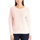 Women's Chaps Cable-knit Crewneck Sweater, Size: Xs, Pink