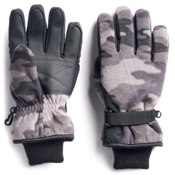 Boys 4-20 Tek Gear&reg; Microfleece Gloves, Size: 4-7, Grey