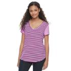 Juniors' So&reg; Short Sleeve V-neck Tee, Girl's, Size: Xs, Med Purple