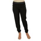 Women's Harve Benard Embellished Cuffed Pull-on Pants, Size: Large, Black