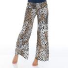 Women's White Mark Print Palazzo Pants, Size: Medium, Multicolor